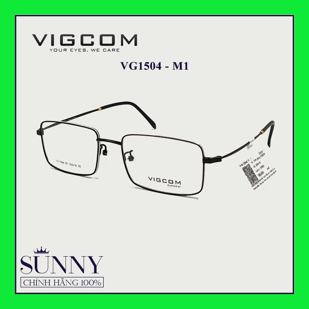 Gọng kính thời trang Vigcom VG1504 (9 mẫu) chính hãng, thiết kế dễ đeo bảo vệ mắt
