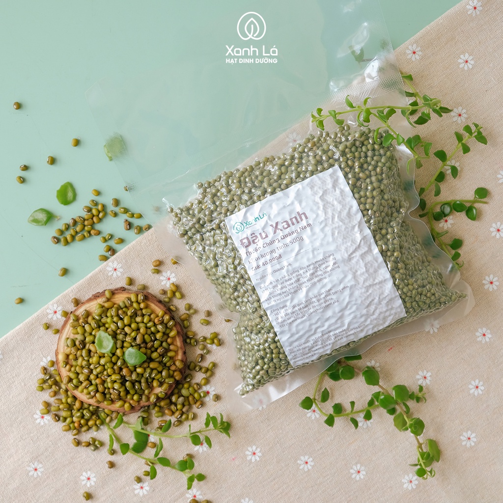Hạt đậu xanh / đỗ xanh quê La'zen nguyên vỏ thuần chủng làm giá đỗ và sữa hạt, hút chân không cẩn thận