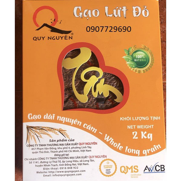 Gạo lứt đỏ Gói 2 kg như hình chụp