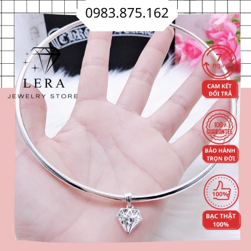 Kiềng nữ bạc ta nguyên chất mặt kim cương thiết kế trang sức trung niên tại Lera