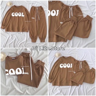 Sét bộ mùa đông Nam Nữ, bộ nỉ chữ COOL from thụng Unisex Một màu siêu tây(ảnh thật)