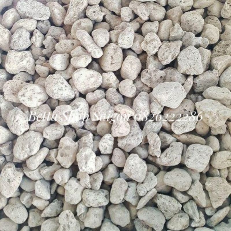 Đá nham thạch trắng, đá lông vũ, đá pumice, đá bọt, size 1-2cm (túi 0.5kg) - vật liệu lọc nước hồ cá, giá thể Aquaponics