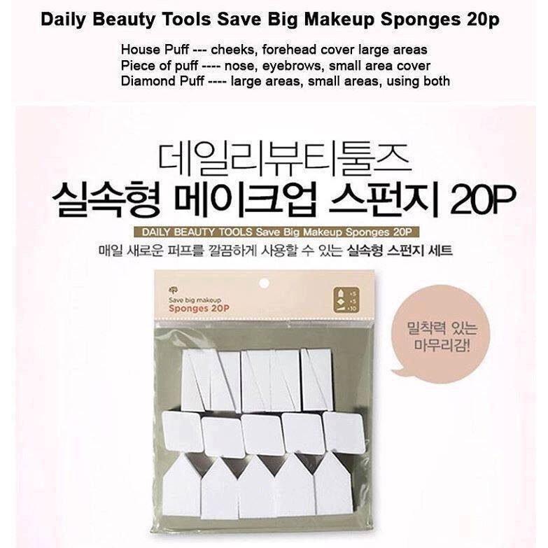 Bông tán kem nền The Face Shop Save Big Makeup Sponges 20 miếng [Coco Shop]