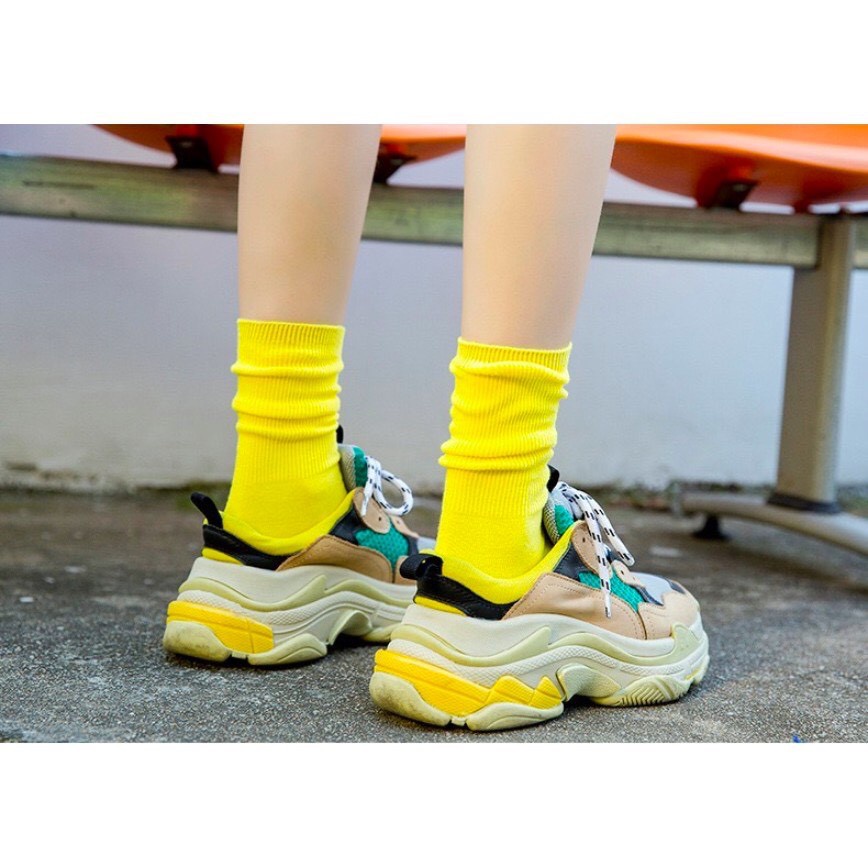 Tất nữ nhún cổ cao vớ nữ phong cách vintage hàn quốc