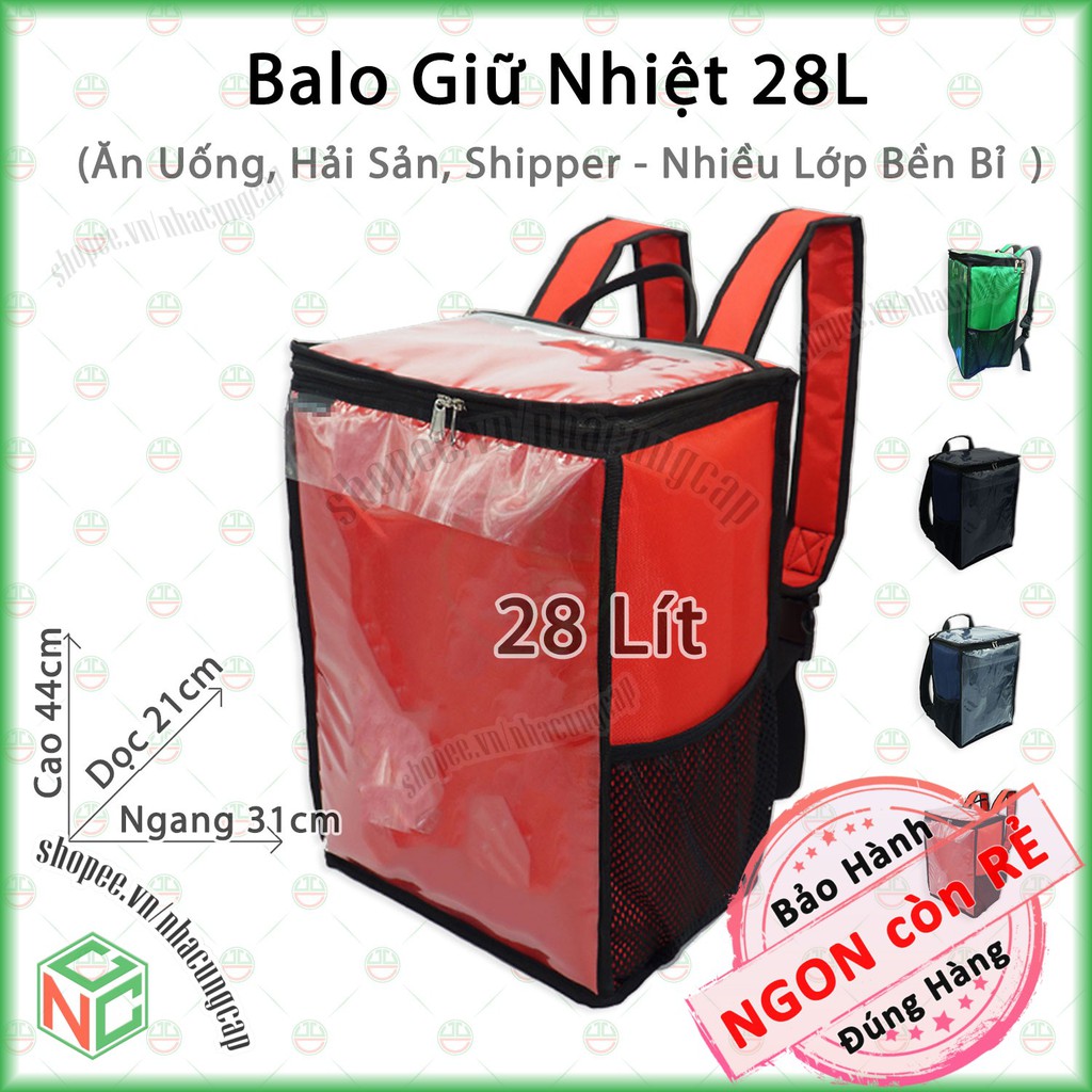 Balo Giữ Nhiệt 28 lít Đa Năng Chuyên Dùng Cho Các Shipper Giao Hàng Đồ Ăn Giữ Được Nhiệt Độ Lâu - NKT-BLGH-7168-28L