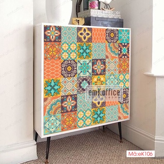 Decal gạch bông dán bếp, dán tường, quầy tủ,..._ mã eK106 - size 15