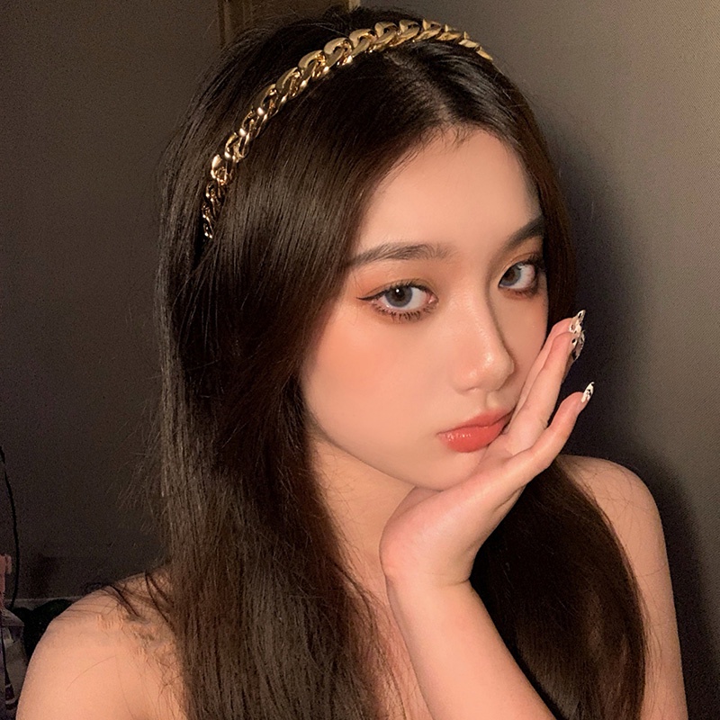 Băng Đô Dây Xích Họa Tiết Hình Học Phong Cách Retro Thời Trang