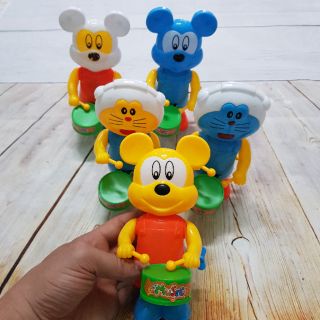 Đồ chơi thú đánh trống vặn cót (nhiều mẫu)