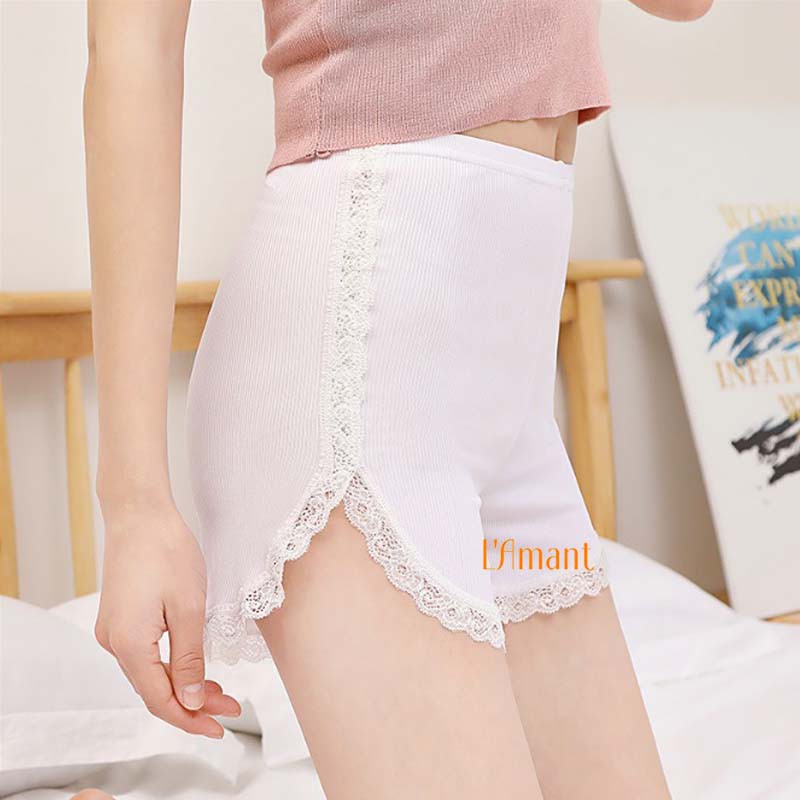 Quần mặc váy cotton gân tăm L'Amant