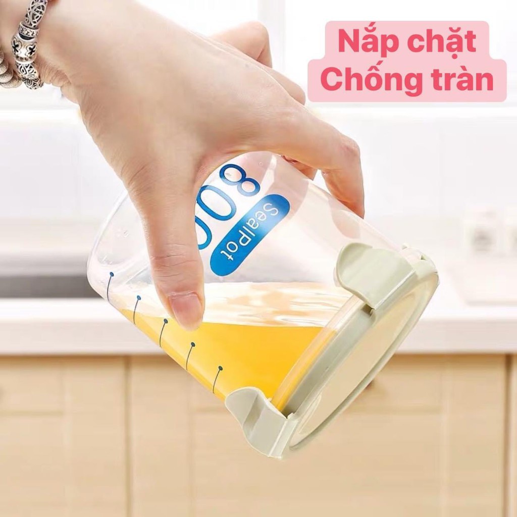 Hộp nhựa đựng ngũ cốc, Hộp bảo quản thức ăn khô đồ khô, dung tích 600ml .