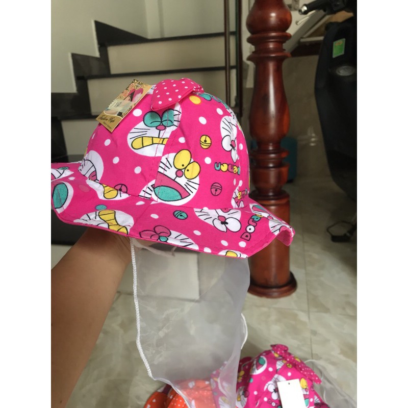Nón mũ tai bèo có lưới cho bé gái xinh xắn
