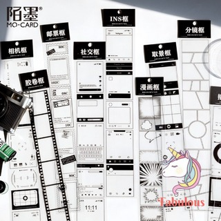 Sticker hình dán khung ảnh trong suốt đen trắng