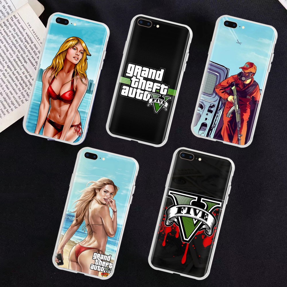 Ốp Lưng Trong Suốt In Hình Game Cá Tính Cho Iphone 11 12 Mini X Xs Xr Pro Max Gta 5