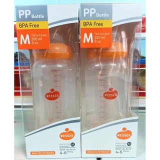[HÀNG CHÍNH HÃNG] [GIÁ TỐT] Bình sữa Wesser cổ hẹp - 250ML