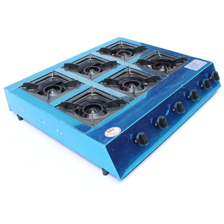 Bếp ga công nghiệp 6 họng, bếp gas 6 cửa chuyên bánh xèo, mỳ cay