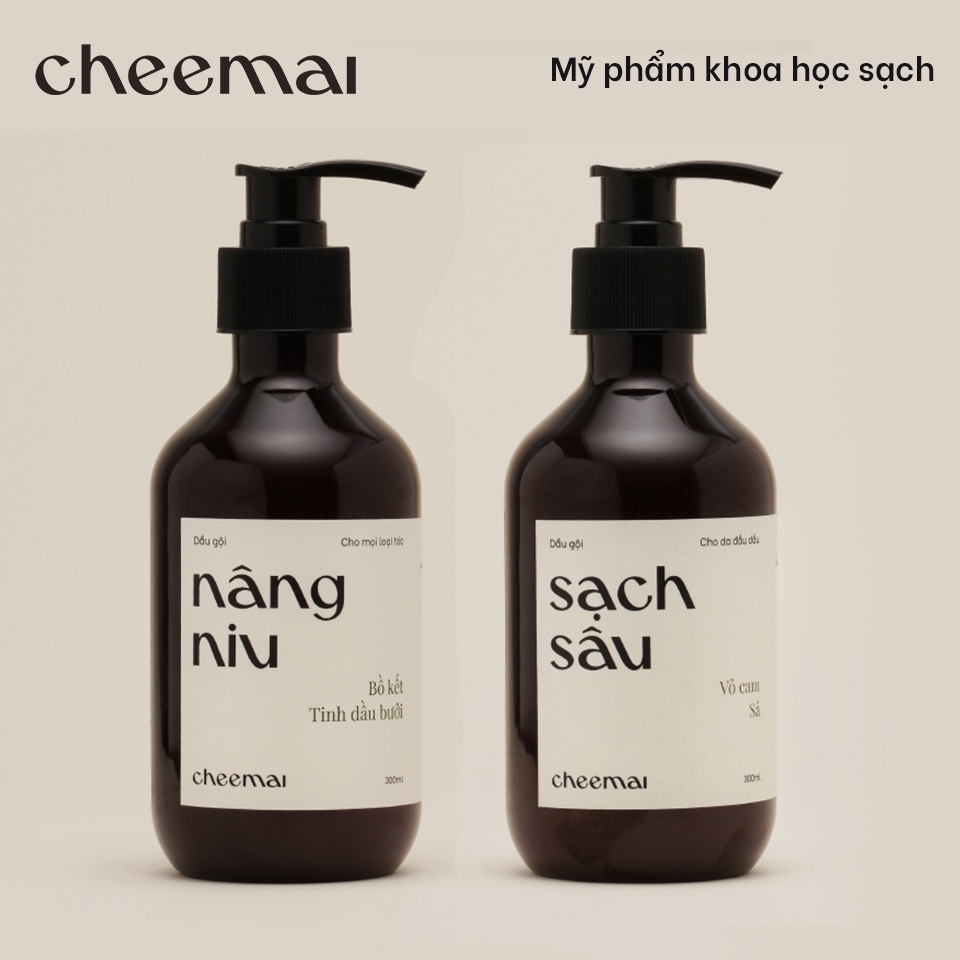 Combo 2 sản phẩm dầu gội chăm sóc tóc, kích thích mọc tóc, chống gãy rụng - Nâng Niu và Sạch Sâu CHEEMAI Việt Nam