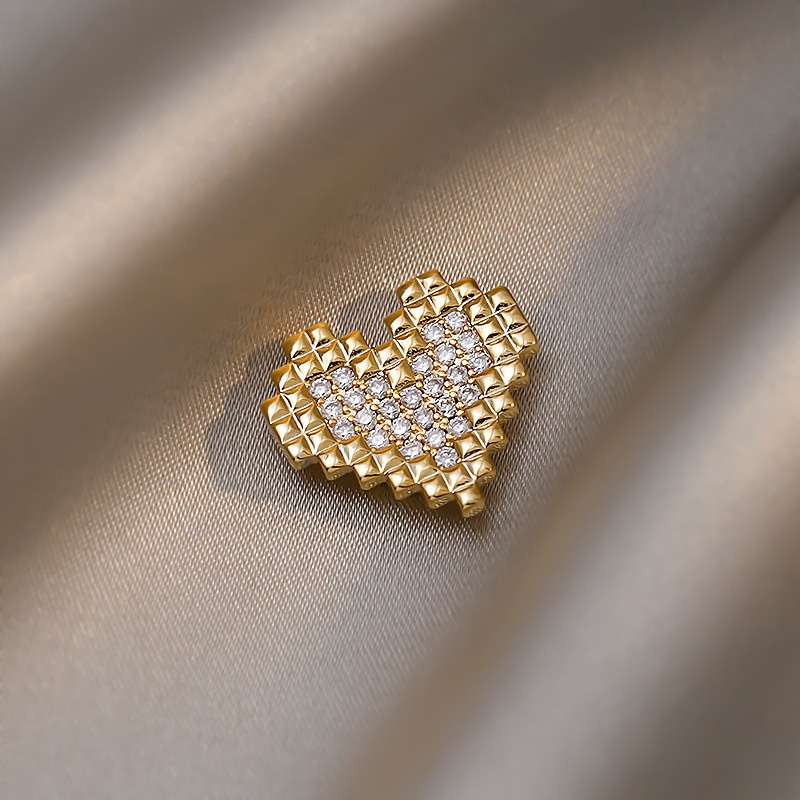 Ghim Cài Áo Hình Trái Tim Đính Đá Thời Trang Cho Nữ