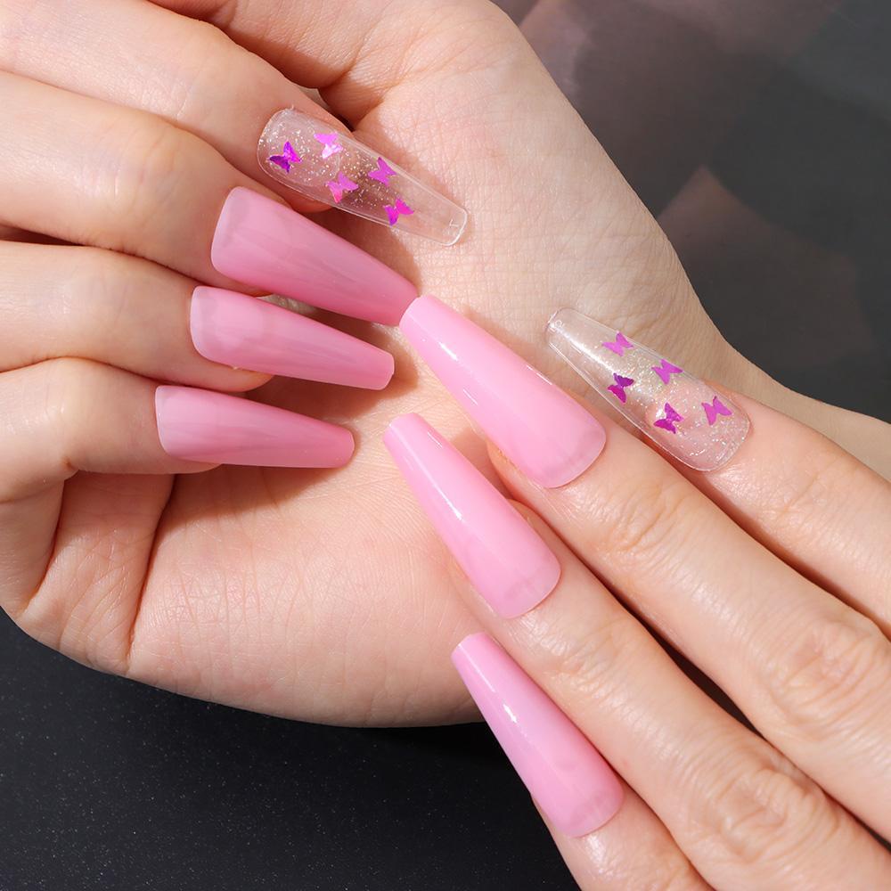 MIHAN1 Hộp 24 Móng Tay Giả Che Phủ Toàn Diện Tháo Rời Được