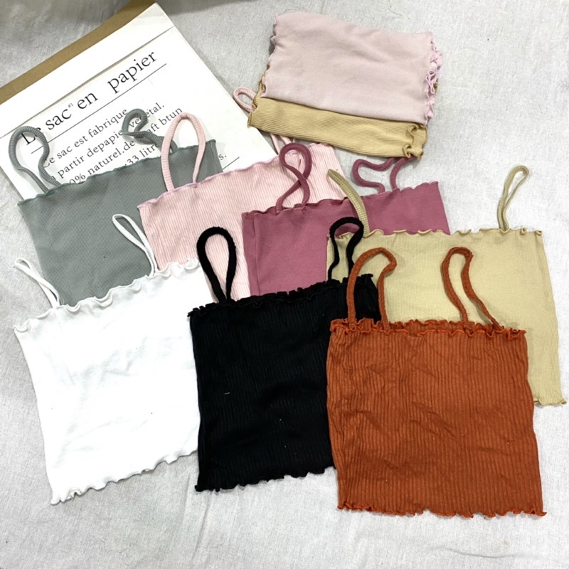 ÁO THUN GÂN HAI DÂY TRƠN NHIỀU MÀUChizi Shop