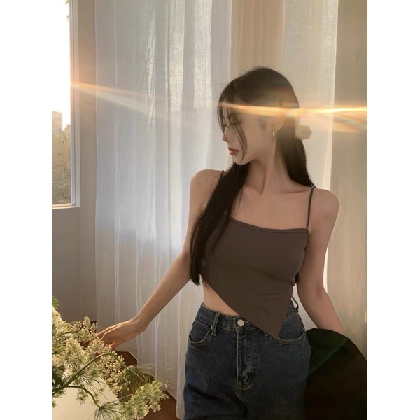 Áo bra yếm 2 dây cotton kèm mút ngực