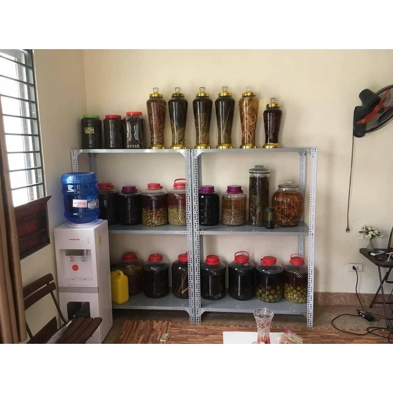 Kệ sắt v lỗ 3 tầng dài 1,2m rộng 0,3m cao 1m màu TRẮNG