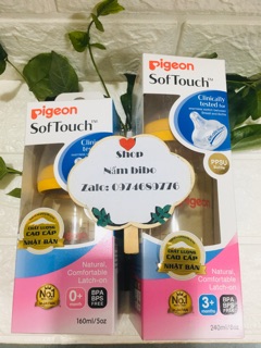 Bình PPSU PLUS Pigeon SofTouch 160/240ml