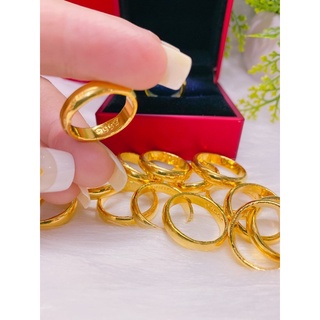 Nhẫn trơn 2 chỉ mạ vàng 24 xi cao cấp mẫu mới siêu bền màu nhẫn có khắc 4 số 9 