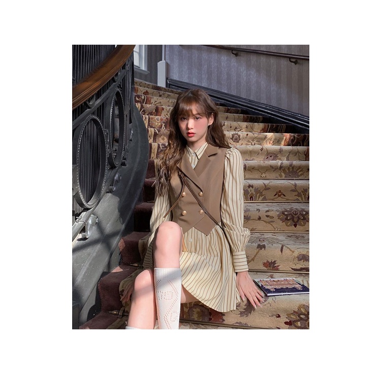 Set đầm và áo vest thời trang mùa xuân 2022 cho nữ