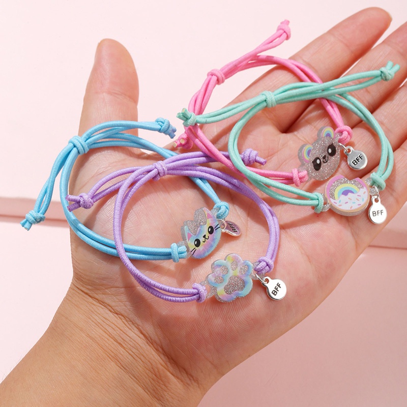 Set 4 Vòng Tay Dây Bện Nhiều Màu Dễ Thương Có Thể Điều Chỉnh Cho Bé