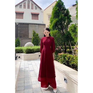 Áo dài tứ thân đỏ đô