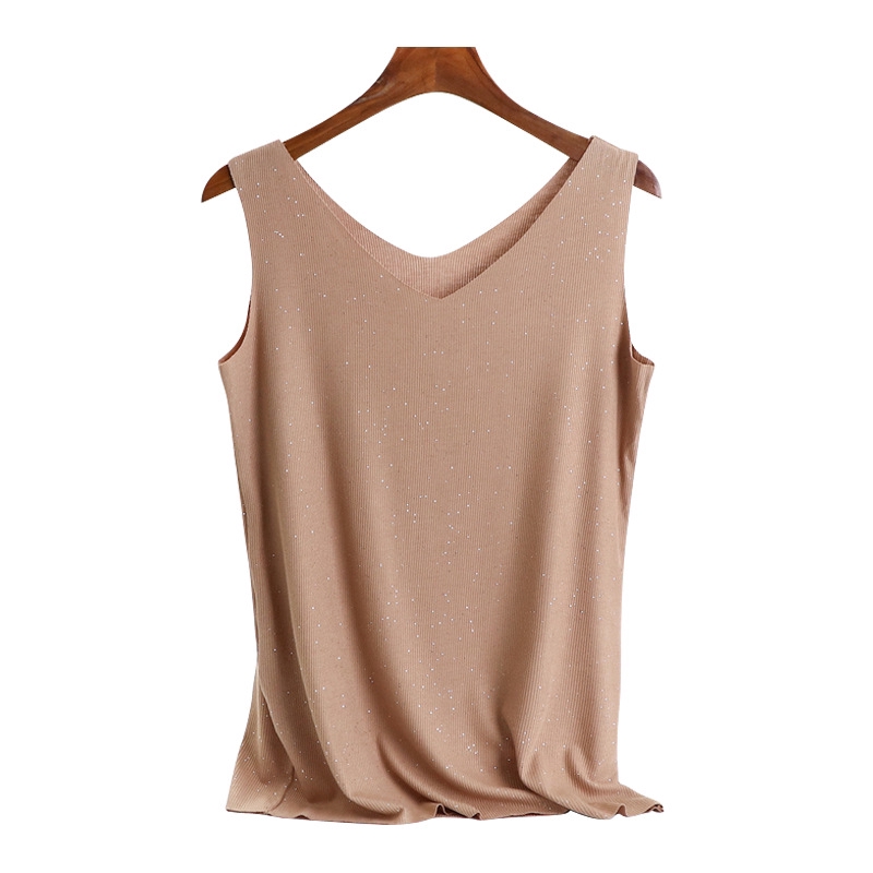 Hàng Có Sẵn Áo Thun Cotton Không Tay Cổ Chữ V Size Lớn Phong Cách Hàn Quốc Thời Trang Thường Ngày Cho Nữ