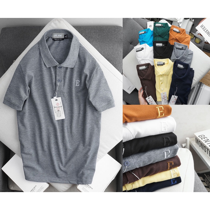 Áo thun POLO nam ngắn tay trơn ERIC HOME vải cá sấu cotton cao cấp sang trọng D365-TM24