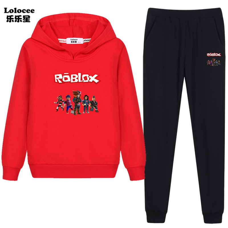 ROBLOX Áo Hoodies Có Nón Dài Tay + Quần Dài Thời Trang Cho Bé Trai Từ 3-14 Tuổi