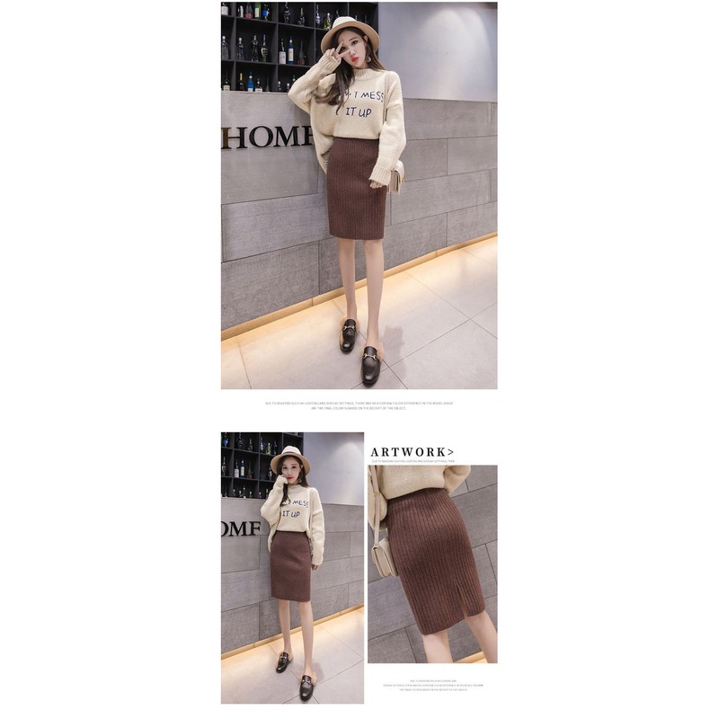 Chân váy len dáng ngắn xẻ tà (Ảnh+video thực tế) | BigBuy360 - bigbuy360.vn