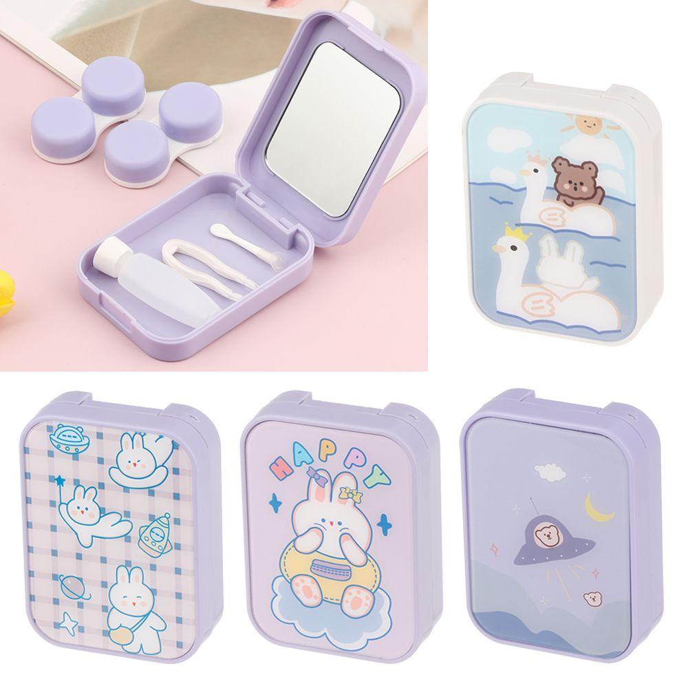 Hộp Đựng Kính Áp Tròng Mini Hình Vuông Nhiều Màu Thời Trang