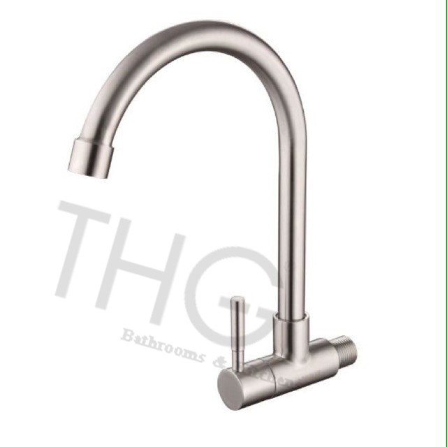 [𝐇𝐨̂̃ 𝐓𝐫𝐨̛̣ 𝐒𝐡𝐢𝐩]Vòi Rửa Bát Chén Inox 304 Cắm Tường Cần Cứng Xoay 360 độ 1 đường nước Tăng Áp Lực Nước