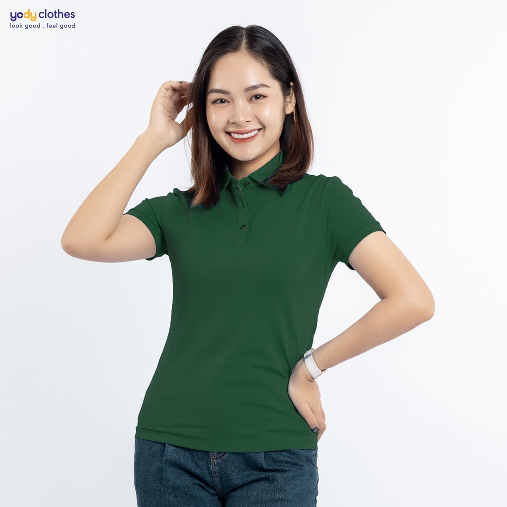 Áo phông polo nữ YODY cổ bẻ vải mắt chim cao cấp thấm hút tốt APN5434