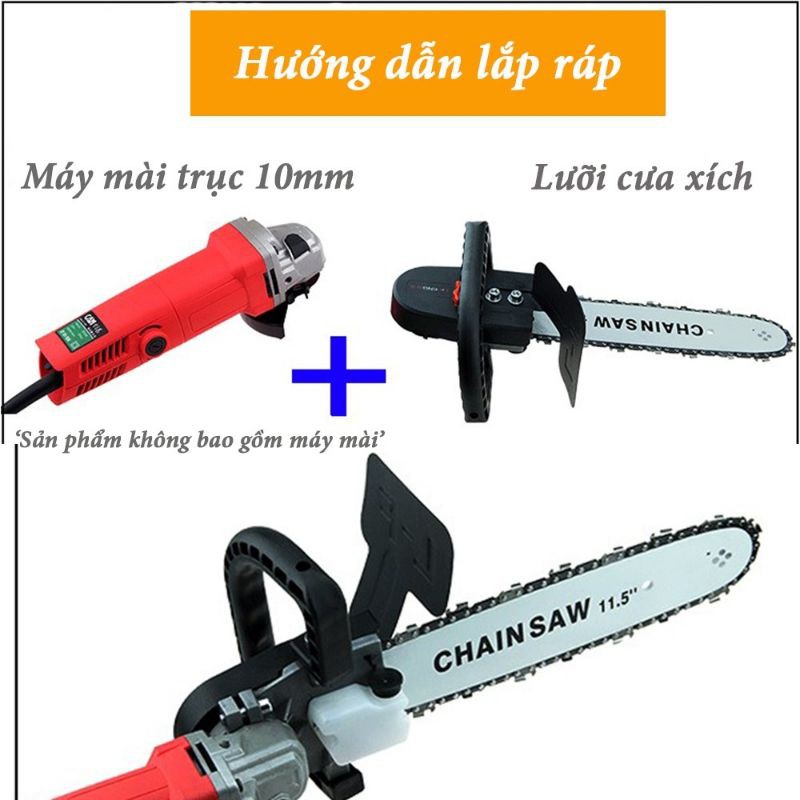 BỘ LƯỠI CƯA XÍCH GẮN MÁY MÀI - MÁY CƯA XÍCH CẮT GỖ CẦM TAY MINI