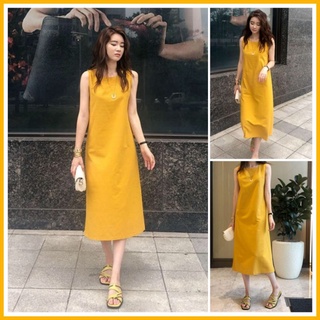 Đầm suông linen bột[sát nách+ dáng suông dài+đi biển]