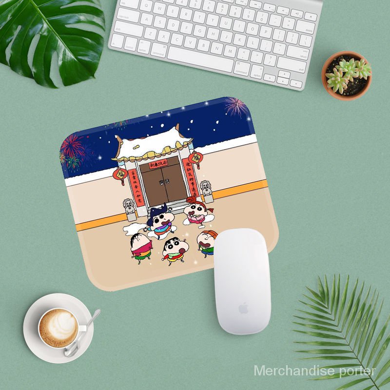 Personality Cute Cartoon Crayon Xiaoxin Notebook Mouse Pad Elementary School Student Simple Lock Edge Thickened Waterproof Mouse Pad