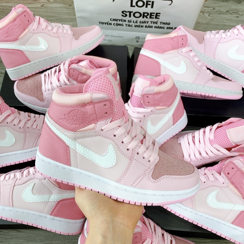 [ẢNH THẬT] Giày Thể Thao Jordan 1 hồng cao bản tiêu chuẩn [Full PK- Form chuẩn dày dặn]