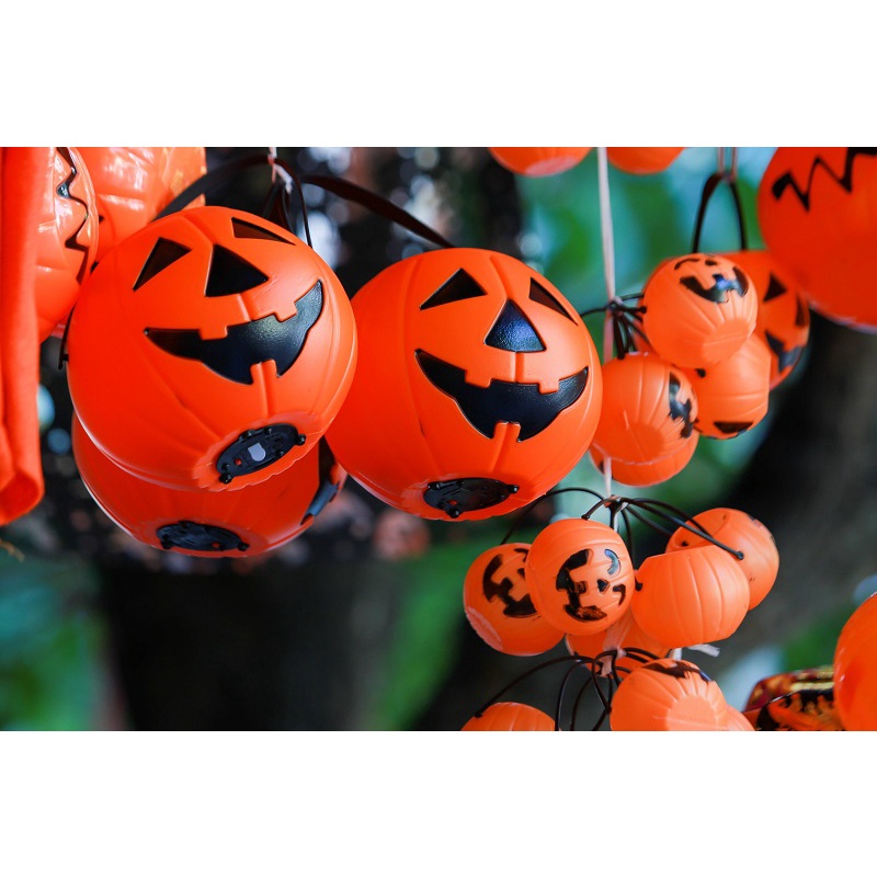 Giỏ bí ngô đựng kẹo trang trí halloween