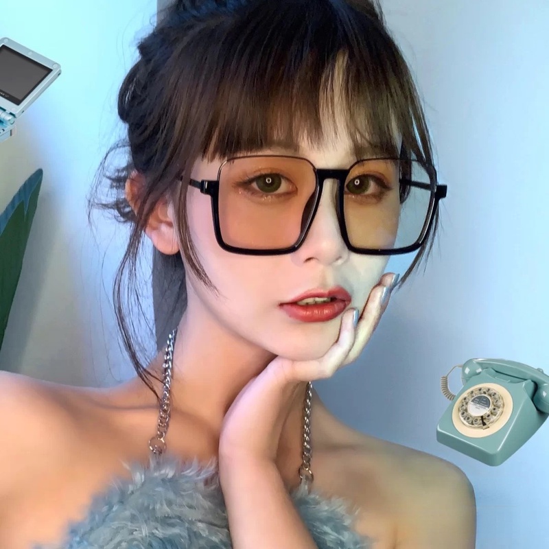 Kính Chống Nắng Nửa Gọng Hình Vuông Cỡ Lớn Thời Trang Mùa Hè