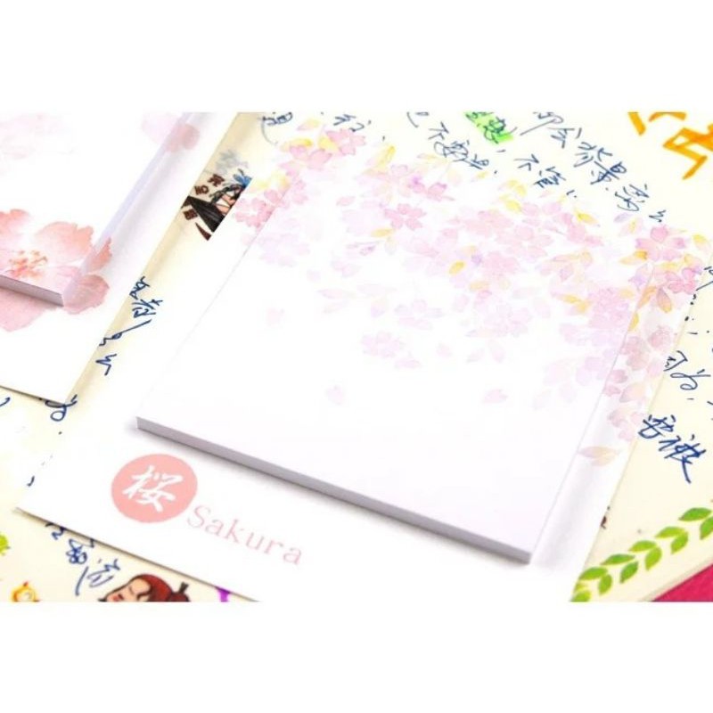 Giấy note hoa anh đào sakura giấy ghi nhớ giấy stick ghi chú dán sách vở