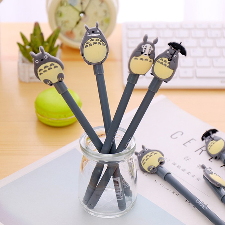 Bút totoro gel nước mực đen màu xám cute