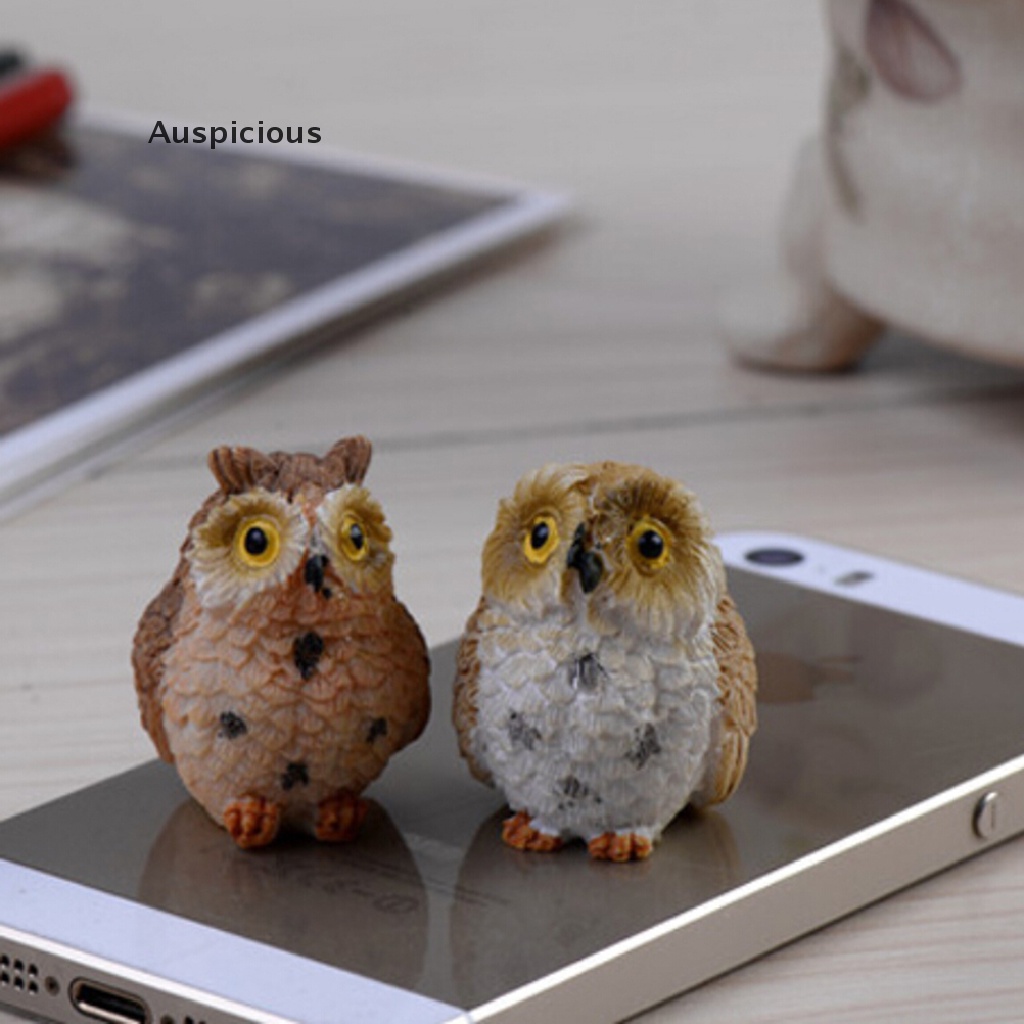 Mô hình chim cú trang trí bàn làm việc/ cây bonsai DIY