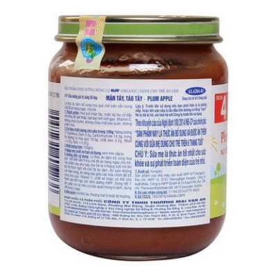 Thức ăn dinh dưỡng đóng lọ HiPP 125g mận tây, táo tây  WOWDAD