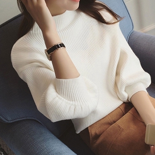 Wg SHOP Áo Len Nửa Cổ Rùa Phiên Bản Hàn Quốc Nửa Cổ Rùa Rời Áo Lồng Đèn Tay Bát Áo Len