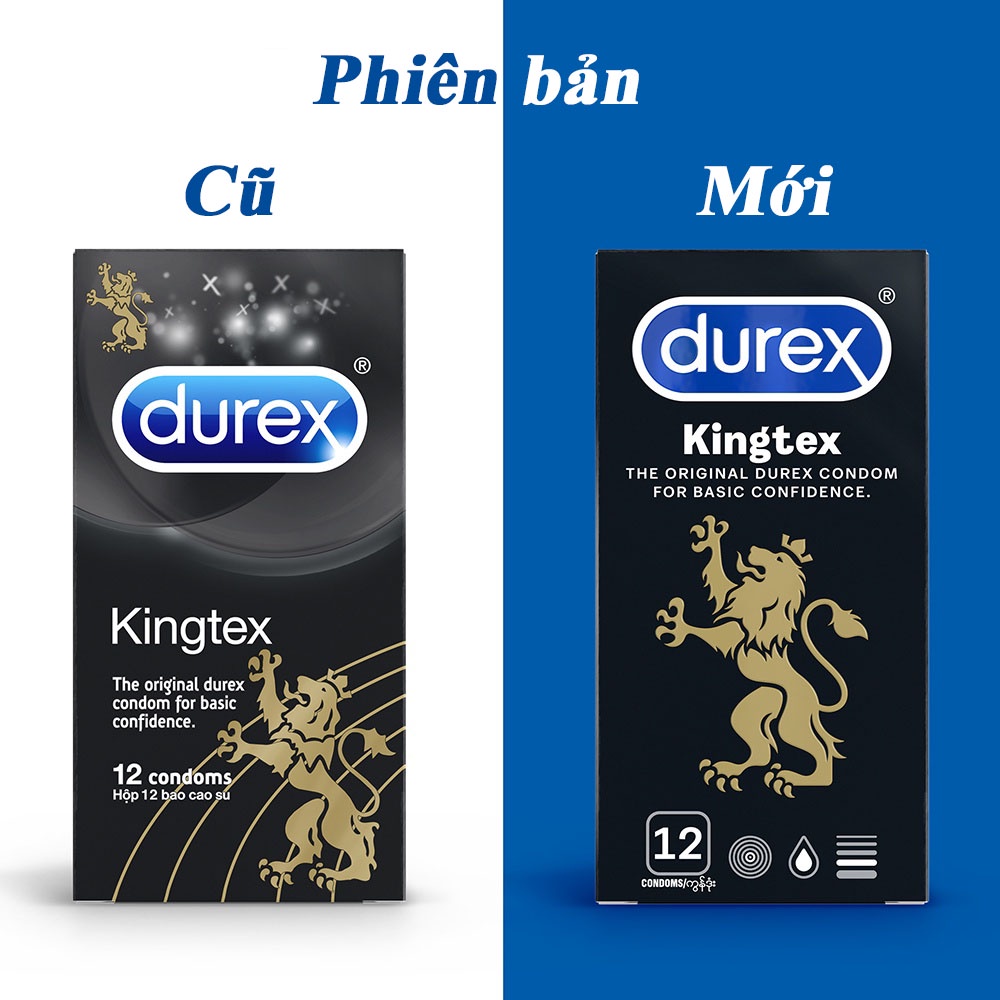 (Hàng Chính Hãng)Hộp 12 Bao Cao Su Durex Kingtex Siêu Ôm Sát Cho Cảm Xúc Chân Thực