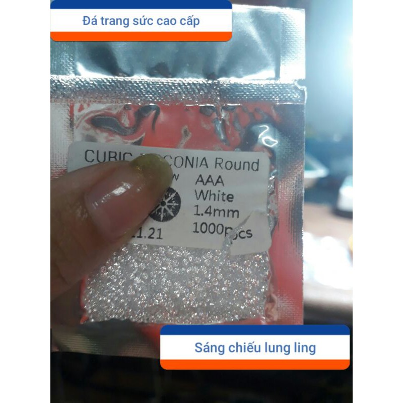 Đá trang sức cao cấp size 1.4 chiếu lung ling combo 50vien